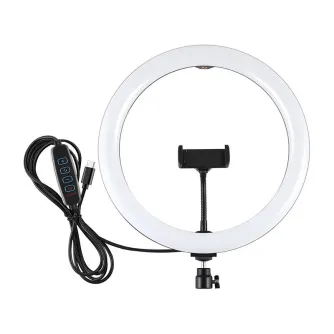 LED gredzenveida lampas - Ring light with phone holder PULUZ PU656B - ātri pasūtīt no ražotāja