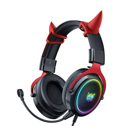 ONIKUMA X10 gaming headphones Black and red Demona pinks X10 devil