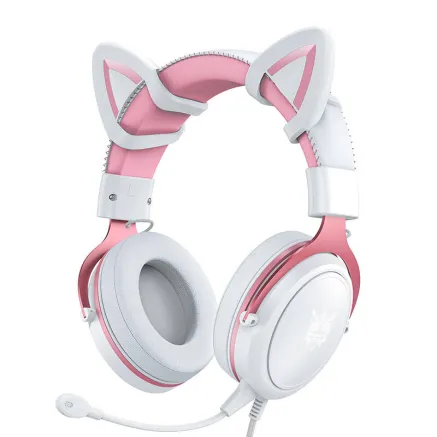 ONIKUMA X10 White/Pink/Cat Ears Gaming Headphones X10 Cat Ears