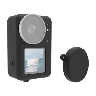 Аксессуары для экшн-камер - Silicone case Puluz for DJI Osmo Action 4/3 with lens cover (black) PU874B - быстрый заказ от производителя