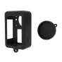 Sporta kameru aksesuāri - Silicone case Puluz for DJI Osmo Action 4/3 with lens cover (black) PU874B - ātri pasūtīt no ražotāja