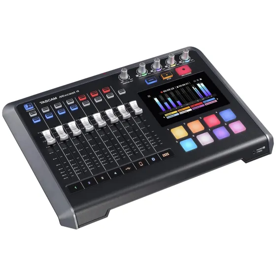 Tascam Mixcast 4 Audio Mixer with 4-Pad Touchscreen