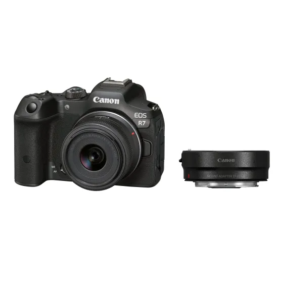 Canon EOS R7 Mirrorless Camera with RF-S 18-45mm Lens + EF-EOS-R adapter