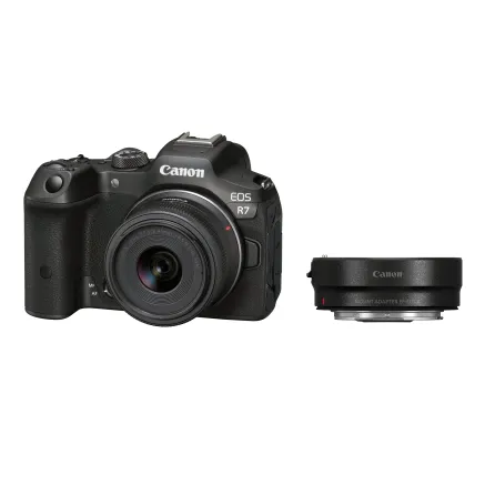 Canon EOS R7 RF-S 18-45mm Lens + EF-EOS-R adapter