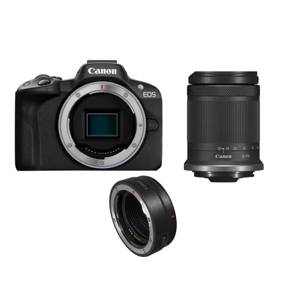 Canon EOS R50 Camera Kit with RF-S 18-150mm Lens and Mount Adapter