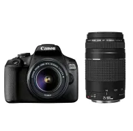 Spoguļkameras - Canon EOS 2000D DSLR Camera Kit with 18-55mm and 75-300mm 2728C051 - ātri pasūtīt no ražotājaSpoguļkameras - Canon EOS 2000D DSLR Camera Kit with 18-55mm and 75-300mm 2728C051 - ātri pasūtīt no ražotāja