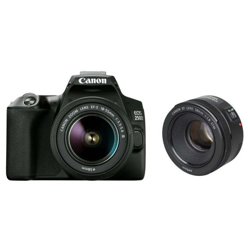 Canon Eos 250d Dslr Camera With 18-55mm & 50mm Lenses