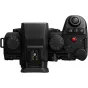 Panasonic Lumix DC-S5M2XE mirrorless camera body top view with black design, featuring control dials for mode, ISO, focus zone, and shutter button
