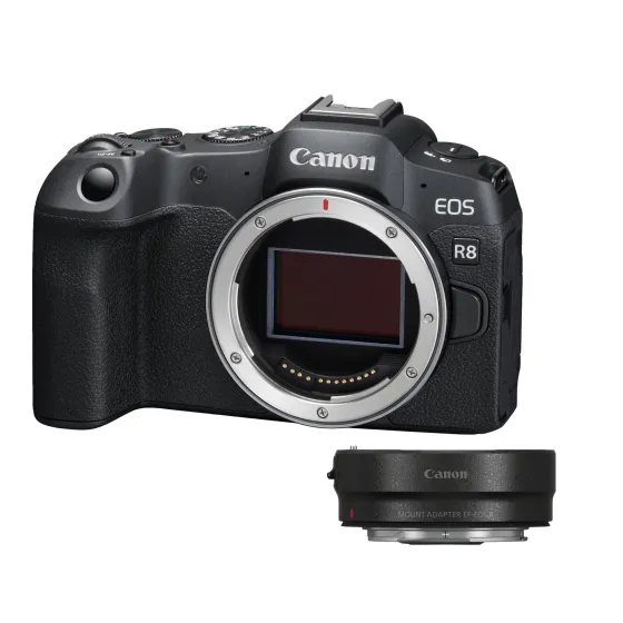 Canon EOS R8 Full-Frame Mirrorless Camera with EF-EOS R Adapter