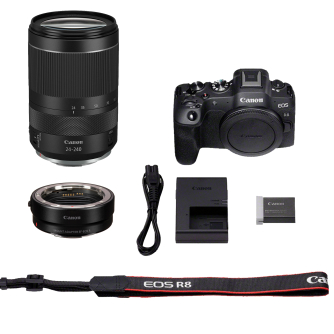 Беззеркальные камеры - Canon EOS R8 Camera Kit with RF 24-240mm Lens and Adapter 5803C002 - быстрый заказ от производителя