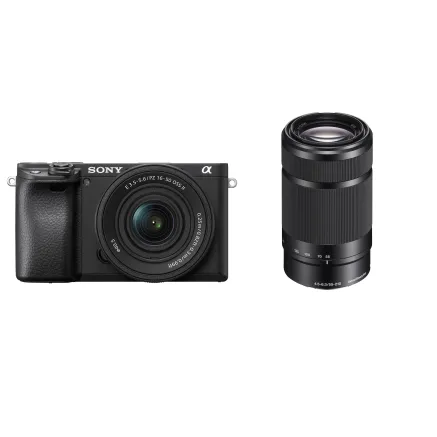 Sony A6400 Camera Kit with 16-50mm and 55-210mm Lenses ILCE-6400/ILCE-6400L/ILCE-6400M + SELP16502 + SEL55210/B