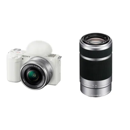 Sony ZV-E10 Mirrorless Camera Kit with 16-50mm & 55-210mm ILCZV-E10/W + SEL55210/S + ELP1650