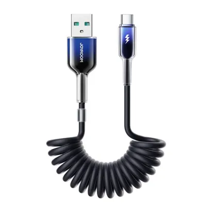 Joyroom S-A51 60W USB-A USB-C kabelis 1.5m melns
