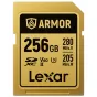 Atmiņas kartes - Lexar SDXC ARMOR 256GB Gold UHS-II U3, nerūsējošais tērauds, IP68 R280/W210 V60 - perc šodien veikalā un ar piegādi