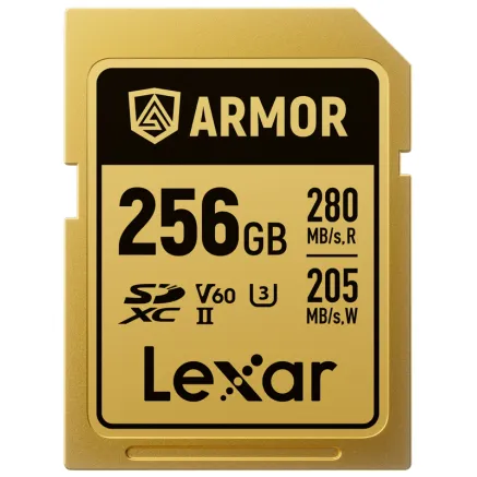 Lexar SDXC ARMOR 256GB Gold UHS-II U3, Stainless Steel, IP68 R280/W210 V60