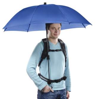 Rain Covers - walimex pro Swing handsfree Umbrella navy w. Carrier System - quick order from manufacturer