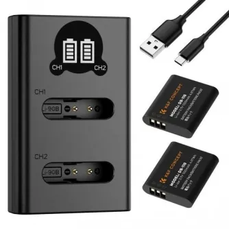 Camera Batteries - K&F Concept K&F Ricoh DB-110 Digital Camera Dual Battery with Dual Channel Charger, 2 batteries KF28.0051 - quick order from manufacturer