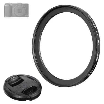 K&F Concept K&F Ricoh GR 42-49mm Adapter Ring + Lens Cap Set SKU.2328