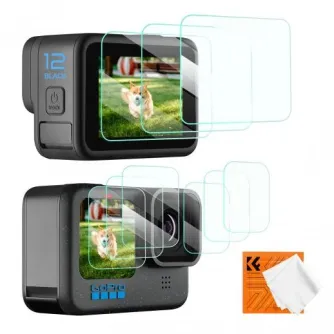 Аксессуары для экшн-камер - K&F Concept K&F Gopro Screen Protector*3pcs+Vacuum Cleaning Cloth*1pc, For Gopro Hero9/10/11/12 SKU.2191 - быстрый заказ от производителя