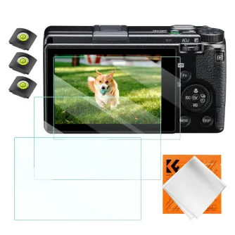 Kameru aizsargi - K&F Concept K&F Ricoh GR III Screen Protector*3pcs+Hot-shoe level*3pcs+Vacuum Cleaning Cloth*1 SKU.2197 - ātri pasūtīt no ražotāja