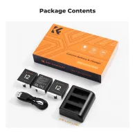 Sporta kameru aksesuāri - K&F Concept K&F GoPro Hero 12/11/10/9 sports camera battery 1730mAh,3 pack LED charger set KF28.0032V1 - ātri pasūtīt no ražotājaSporta kameru aksesuāri - K&F Concept K&F GoPro Hero 12/11/10/9 sports camera battery 1730mAh,3 pack LED charger set KF28.0032V1 - ātri pasūtīt no ražotāja