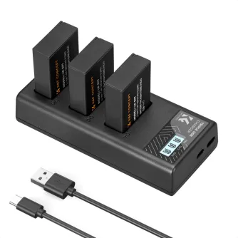 Батареи для камер - K&F Concept K&F LP-E17 Camera Battery 1250mAh, 3-pack + Charger LCD display charger set KF28.0052 - быстрый заказ от производителя