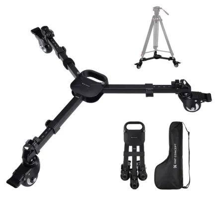 K&F Concept K&F Photography Tripod Dolly, Heavy Duty with 3 Rubber Wheels 44lbs Capacity Tripod Wheels. KF31.118