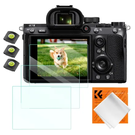 K&F Concept K&F Sony A9, A7III, A7 Screen Protector*3pcs+Hot-shoe level*3pcs+Vacuum Cleaning Cloth*1 SKU.2194