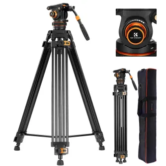 Видео штативы - K&F Concept K&F VA3+BV20 10KG Load Capacity Fluid Head Tripod KF09.148 - быстрый заказ от производителя