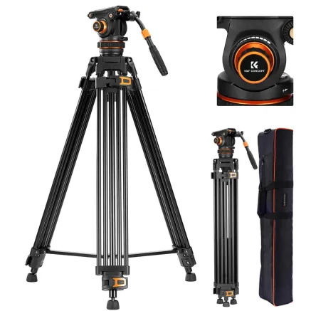 K&F Concept K&F VA3+BV20 10KG Load Capacity Fluid Head Tripod KF09.148