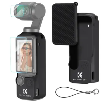 Sporta kameru aksesuāri - K&F Concept Osmo Pocket 3 dedicated body silicone protective cover set, including screen protective cover KF31.110 - ātri pasūtīt no ražotāja