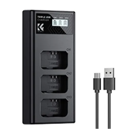 K&F Concept Sony NP-FW50 3-pack Camera Charger with LCD Display/With Micro USB and Type-C cable KF28.0060