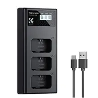 Chargers for Camera Batteries - K&F Concept Sony NP-FW50 3-pack Camera Charger with LCD Display/With Micro USB and Type-C cable KF28.0060 - quick order from manufacturerChargers for Camera Batteries - K&F Concept Sony NP-FW50 3-pack Camera Charger with LCD Display/With Micro USB and Type-C cable KF28.0060 - quick order from manufacturer
