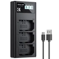 Chargers for Camera Batteries - K&F Concept Sony NP-FZ100 3-pack Camera Charger with LCD Display/With Micro USB and Type-C cable KF28.0061 - quick order from manufacturerChargers for Camera Batteries - K&F Concept Sony NP-FZ100 3-pack Camera Charger with LCD Display/With Micro USB and Type-C cable KF28.0061 - quick order from manufacturer