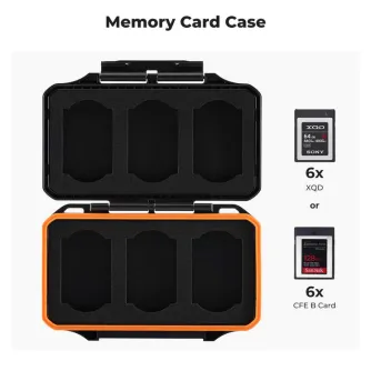Futlāri atmiņas kartēm - K&F Concept 6 Slots XQD Cfexpress Type-B Card Holder, Water-Resistant Memory Card Storage KF31.108 - ātri pasūtīt no ražotāja