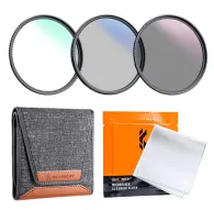 Комплект фильтров - K&F Concept K&F 62mm MCUV+CPL+ND4 Lens Filter Kit with Lens Cleaning Cloth and Filter Bag Nano-Klear SKU.1941V2 - быстрый заказ от производителяКомплект фильтров - K&F Concept K&F 62mm MCUV+CPL+ND4 Lens Filter Kit with Lens Cleaning Cloth and Filter Bag Nano-Klear SKU.1941V2 - быстрый заказ от производителя