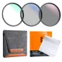 Filter Sets - K&F Concept K&F 55mm 3pcs Professional Lens Filter Kit (MCUV/CPL/ND4) + Filter Pouch+3pcs*Cleaning Cloth SKU.1939V2 - quick order from manufacturer