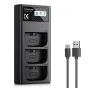 Chargers for Camera Batteries - K&F Concept Canon LP-E6NH 3-pack Camera Charger with LCD Display/With Micro USB and Type-C cable KF28.0062 - quick order from manufacturer