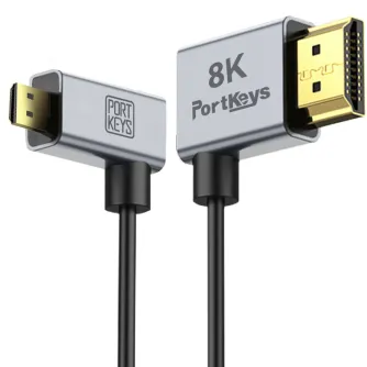 Video vadi, kabeļi - PortKeys 8K HDMI cable A to Micro HDMI D 0,3m PK-8KHDMI-ATOD-0,3M - ātri pasūtīt no ražotāja