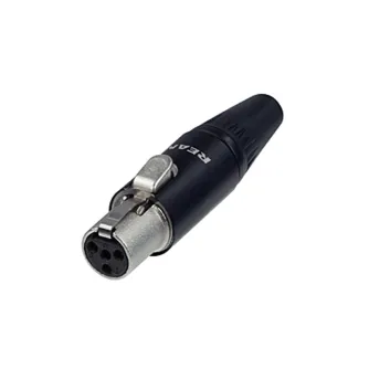 Аудио кабели, адаптеры - REAN RT4FC-B Mini XLR Female Connector, 4-Pole, Black Metal RT4FC-B - быстрый заказ от производителя