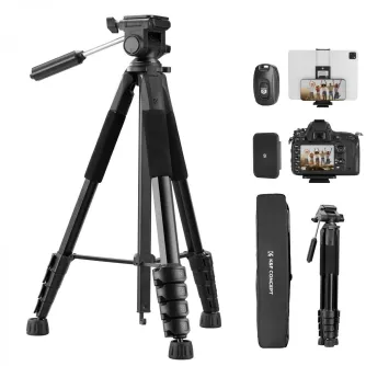 Photo Tripods - K&F Concept 75 Lightweight Tripod, Camera Compact Tripod with Remote and 2-in-1 Phone Holder KF09.126 - quick order from manufacturer