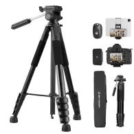 Штативы для фотоаппаратов - K&F Concept 75 Lightweight Tripod, Camera Compact Tripod with Remote and 2-in-1 Phone Holder KF09.126 - быстрый заказ от производителяШтативы для фотоаппаратов - K&F Concept 75 Lightweight Tripod, Camera Compact Tripod with Remote and 2-in-1 Phone Holder KF09.126 - быстрый заказ от производителя