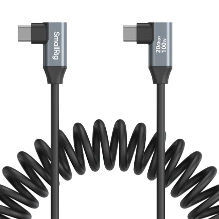 SmallRig USB-C (Angled) to USB-C (Angled) Coiled Data Cable 4793