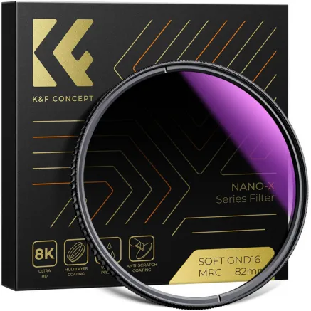 K&F Concept K&F 58MM Nano-X Soft Graduated ND8 Filter, HD, Waterproof, Anti Scratch, Blue Coated KF01.1501V1