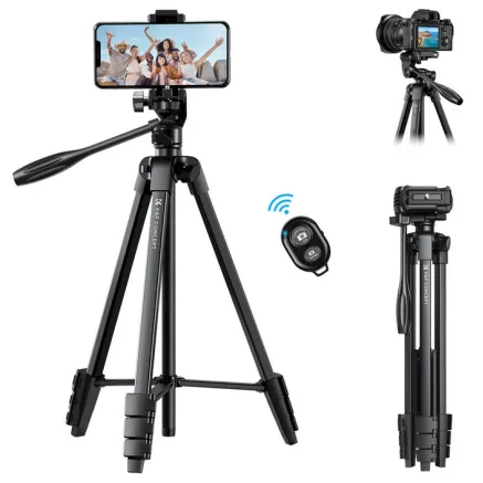 K&F Concept K&F 59.4/1.5 m Aluminum Travel Tripod with Bluetooth KF09.125