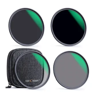 Filtru komplekti - K&F Concept K&F 49MM Nano-X Series,Green Coated, ND4+ND8+ND64+ND1000 Filter Kit SKU.1628 - ātri pasūtīt no ražotāja