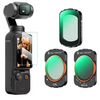 Filtru komplekti - K&F Concept K&F 3pcs Filter Kit(CPL+Black mist 1/4+ND2-32) high-definition lens, anti-reflective green coating o SKU.2148 - ātri pasūtīt no ražotāja