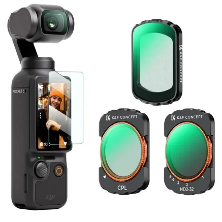 K&F Concept K&F 3pcs Filter Kit(CPL+Black mist 1/4+ND2-32) high-definition lens, anti-reflective green coating o SKU.2148