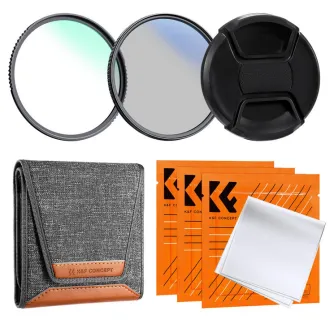 Filtru komplekti - K&F Concept K&F 62mm 2pcs Professional Lens Filter Kit (MCUV/CPL) + Filter Pouch+Lens Cap+3pcs*Cleaning Cloth SKU.2036V1 - ātri pasūtīt no ražotāja