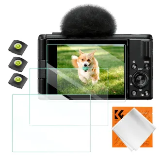 Kameru aizsargi - K&F Concept K&F Camera Screen Protector*3pcs+Hot-shoe level*3pcs+Vacuum Cleaning Cloth*1, For SonyZV-1 ZV-1 II SKU.2195 - ātri pasūtīt no ražotāja